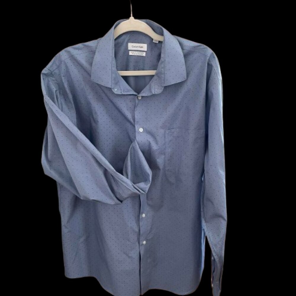 Calvin Klein Men's Dress Shirt Regular Fit Non Iron, 17.5/36/37